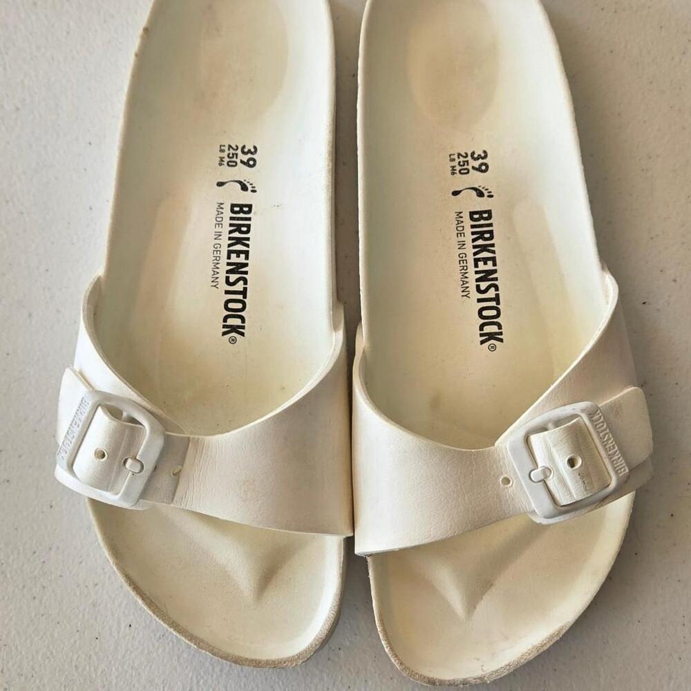 Birkenstock Boston white slides sandals US 8 39